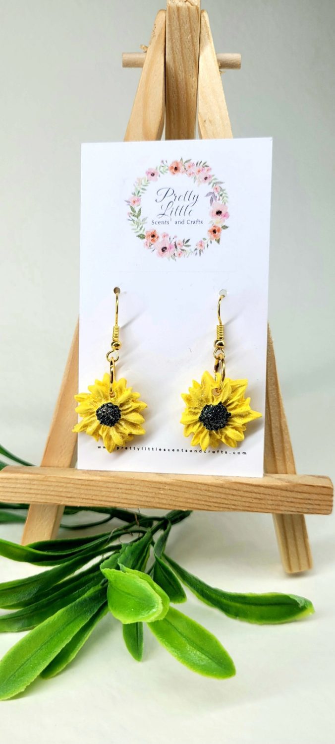 Sunflower Mini Dangle Earrings image 0