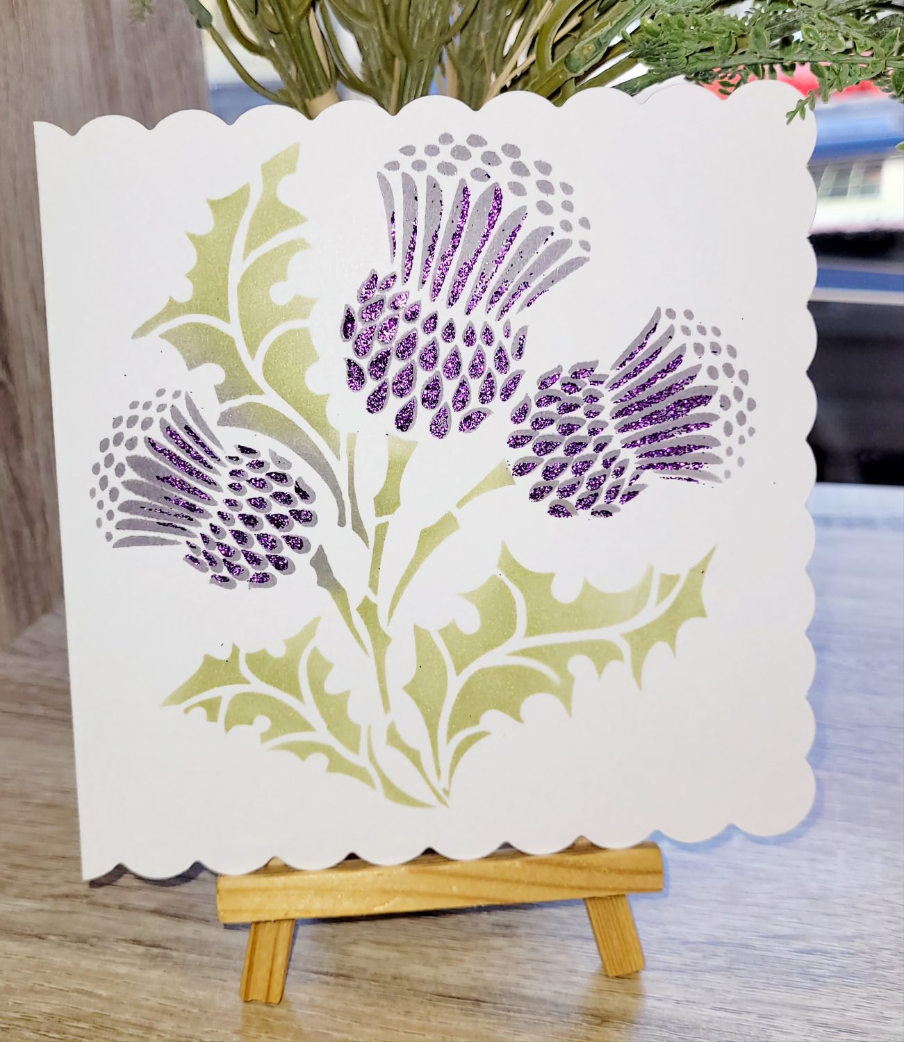 Scottish Thistle handmade blank card image 0