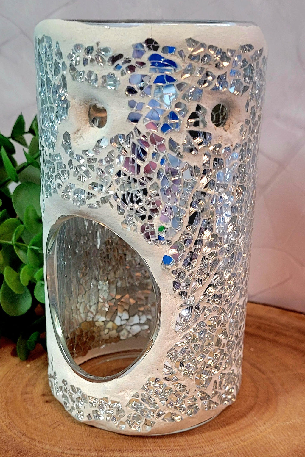 Silver Pillar crackle oil burner