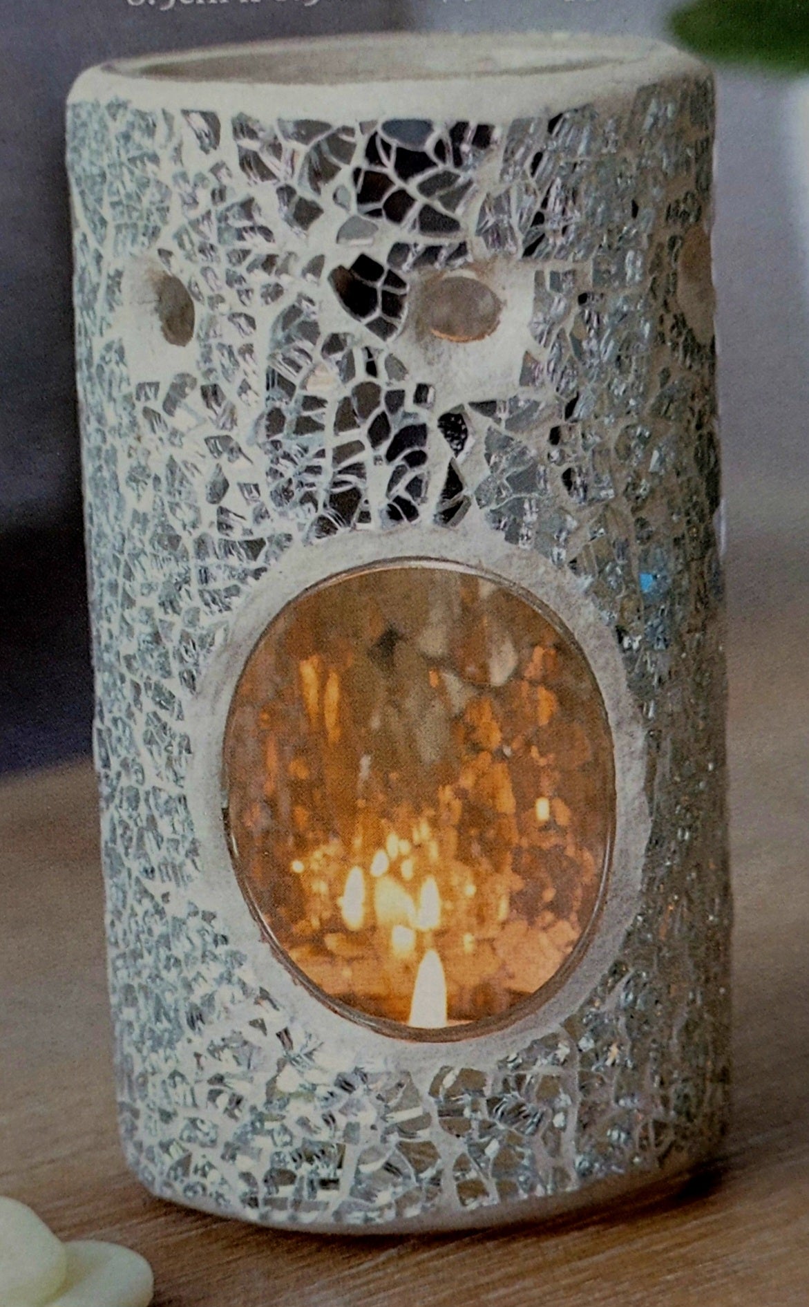 Silver Pillar crackle oil burner