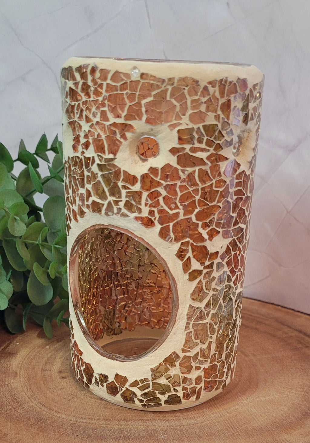 Brown Pillar crackle oil burner