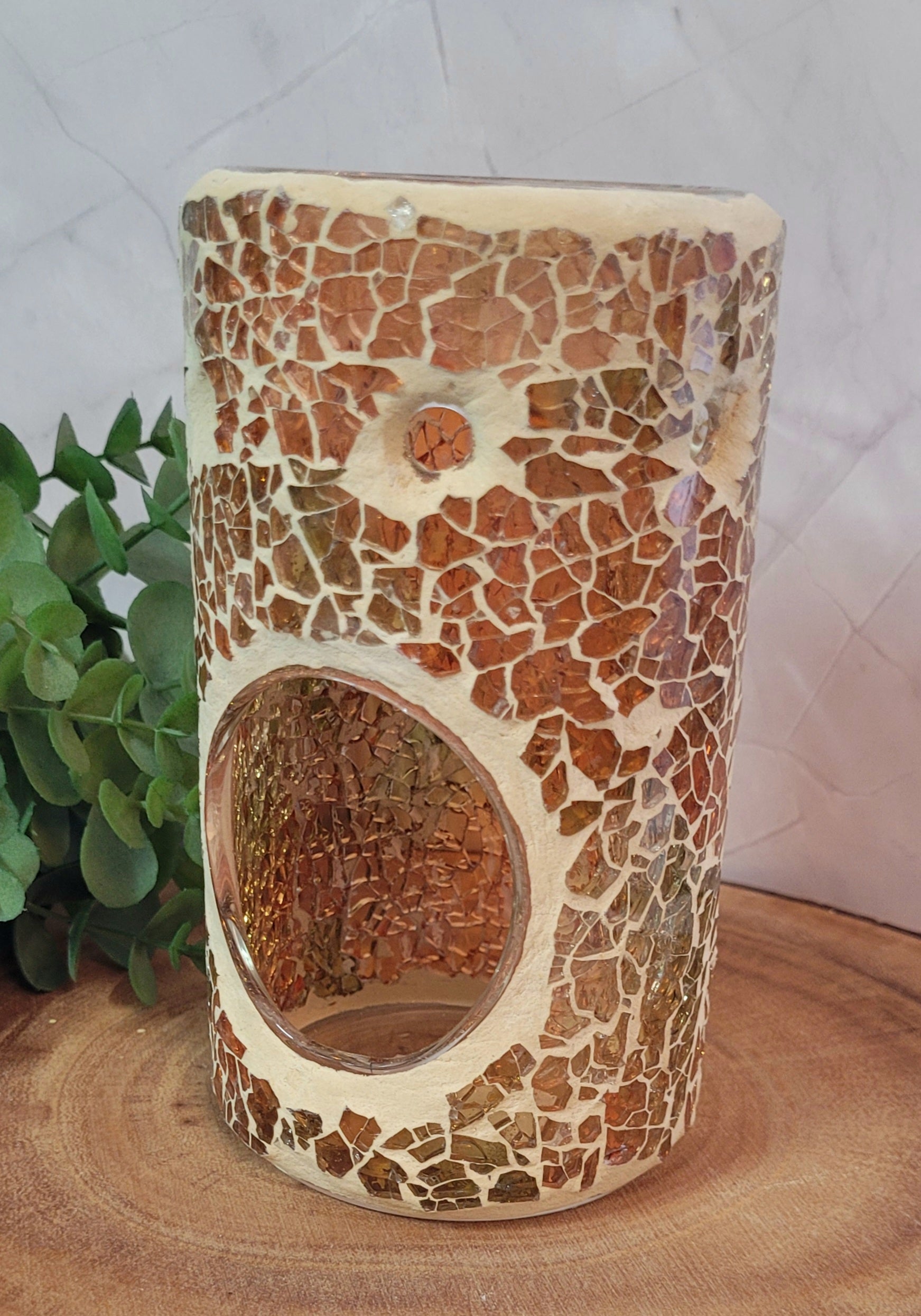 Brown Pillar crackle oil burner