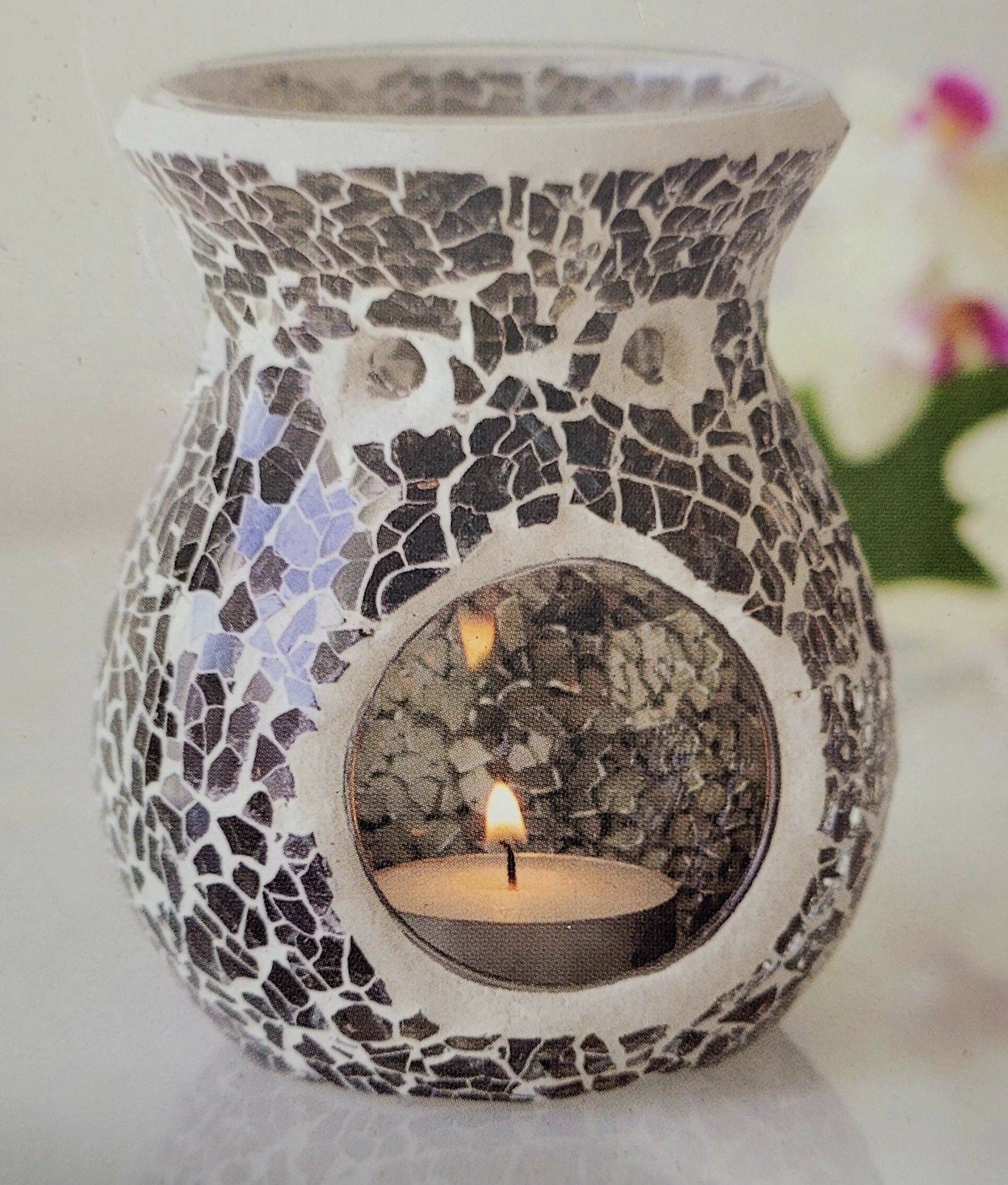 Gunmetal Grey crackle oil burner