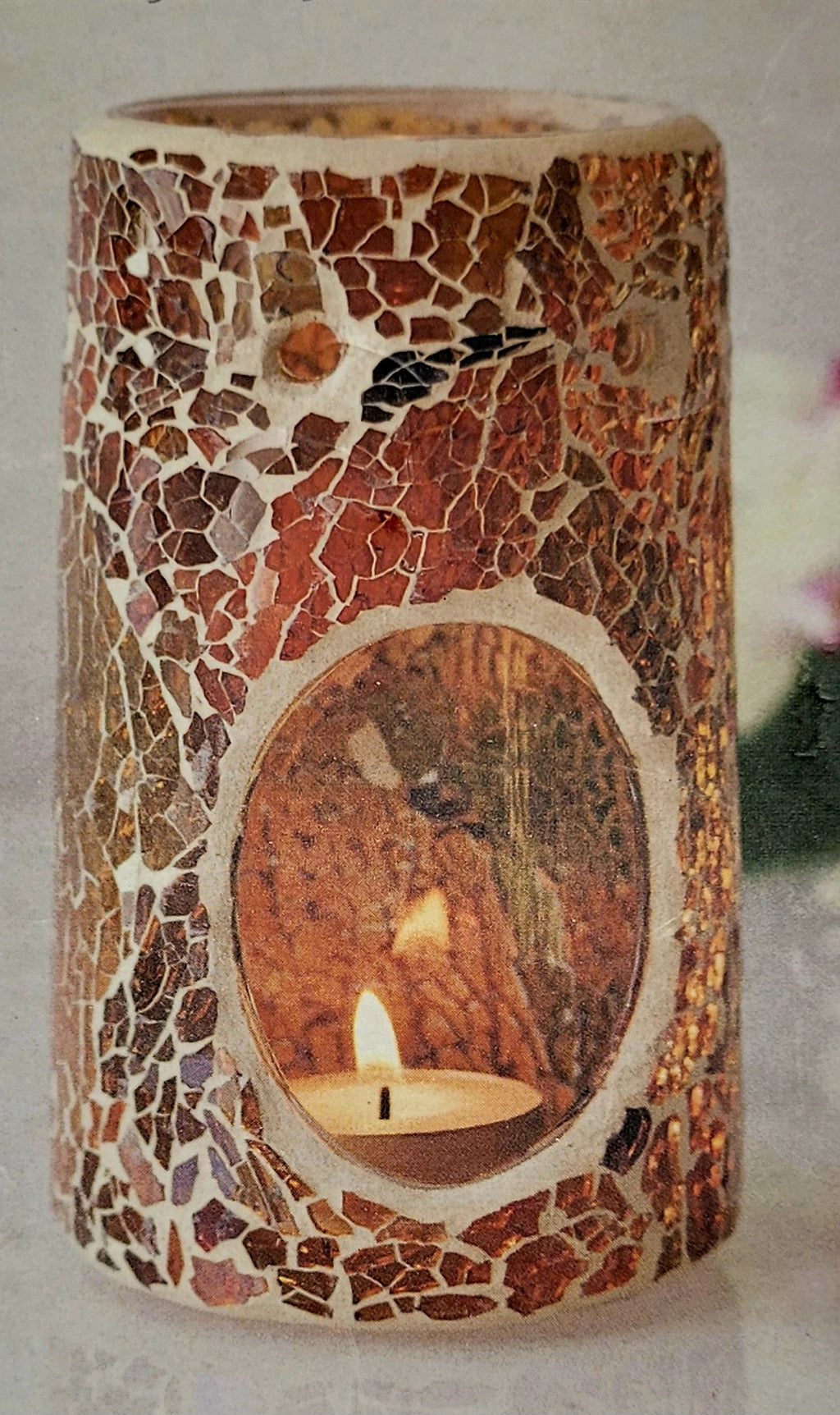 Brown Pillar crackle oil burner