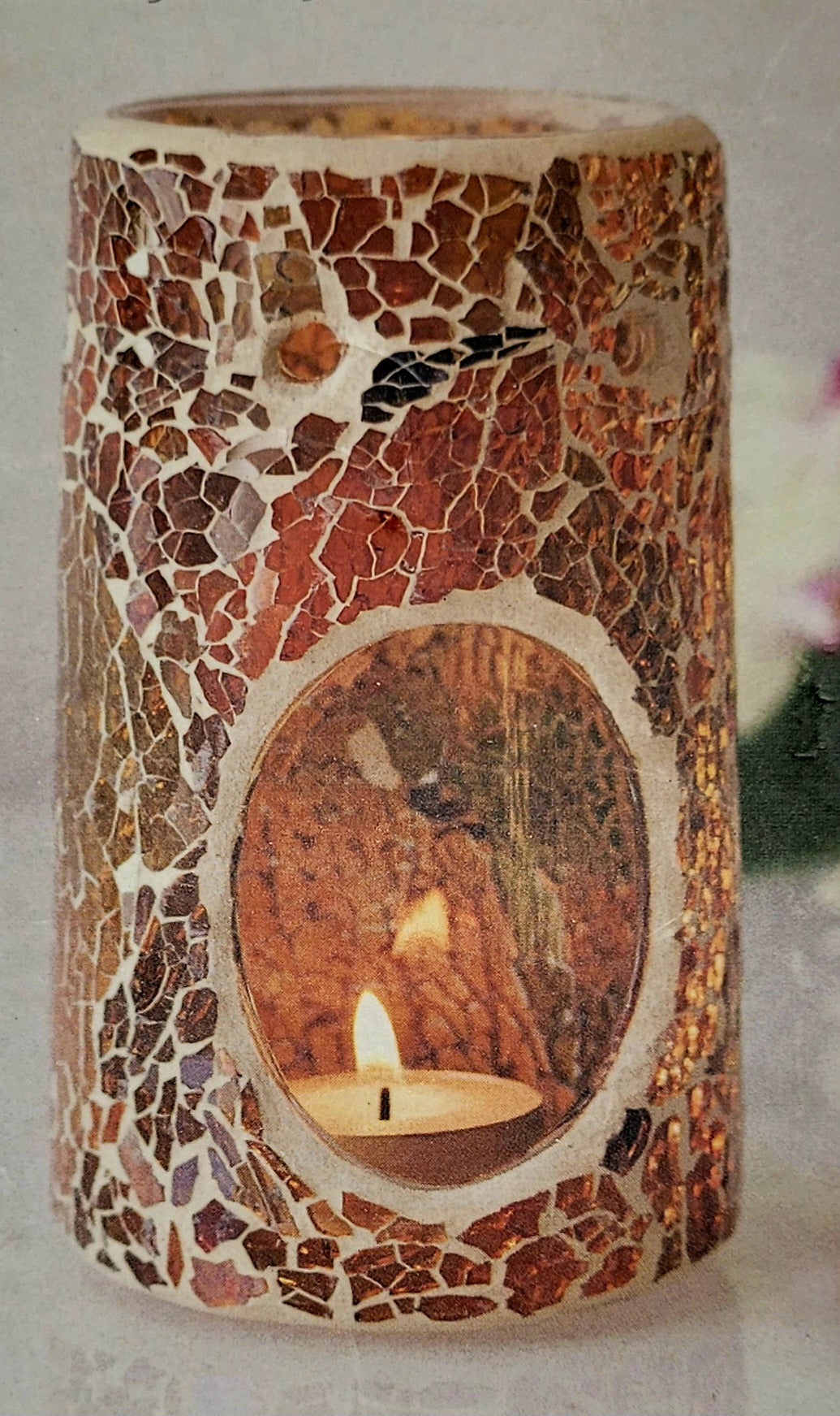 Brown Pillar crackle oil burner